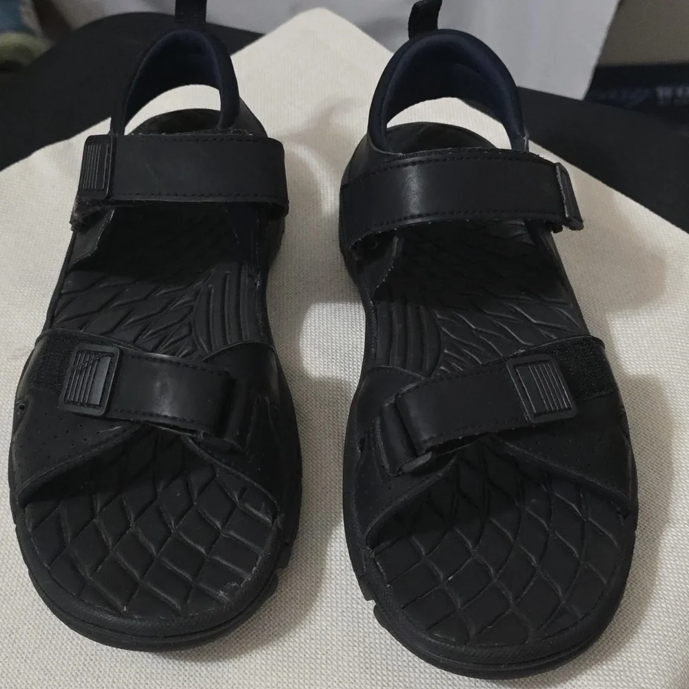 Nunn Bush Men's‎ Black Outdoor Sandals Shoes Hook & Loop Straps Sz 10 EUC